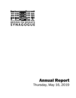 Annual Report Thursday, May 16, 2019