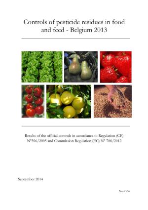 Controls of Pesticide Residues in Food and Feed - Belgium 2013