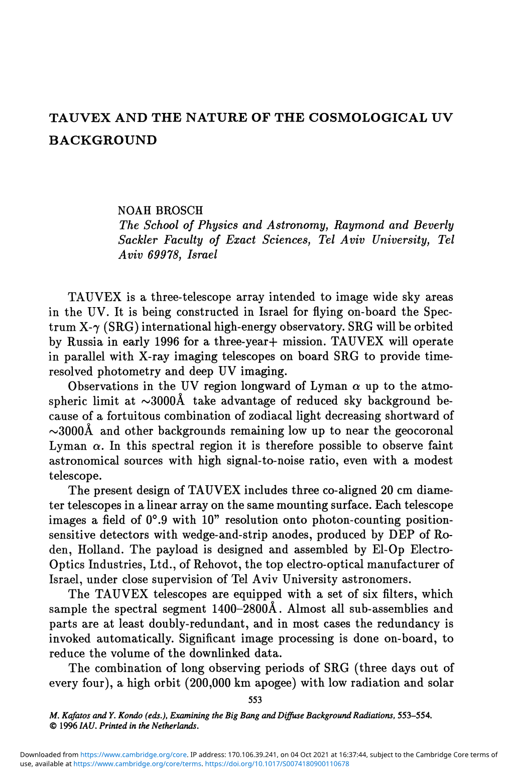 Tauvex and the Nature of the Cosmological Uv Background