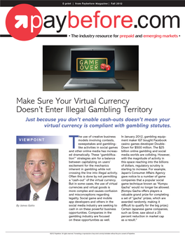 Make Sure Your Virtual Currency Doesn't Enter Illegal Gambling