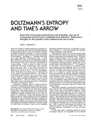 Boltzmann's Entropy and Time's Arrow