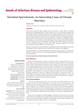 Intestinal Spirochetosis: an Interesting Cause of Chronic Diarrhea