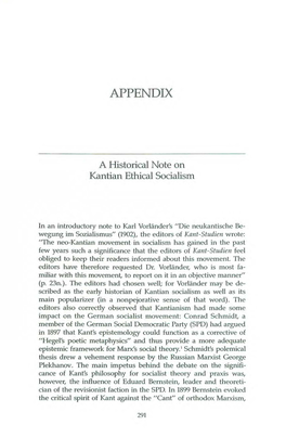 Kantian Ethics and Socialism, Appendix