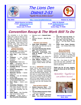 1 Newsletter-May 2015