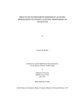 Impacts of Environment-Dependent Acoustic Propagation on Passive Acoustic Monitoring of Cetaceans