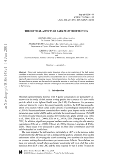 Theoretical Aspects of Dark Matter Detection 3