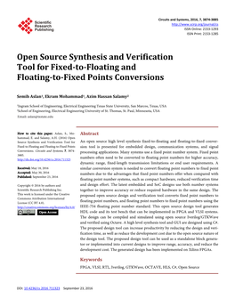 Open Source Synthesis and Verification Tool for Fixed-To-Floating and Floating-To-Fixed Points Conversions