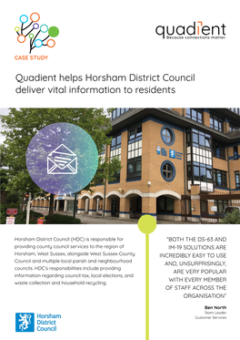 Quadient Helps Horsham District Council Deliver Vital Information to Residents
