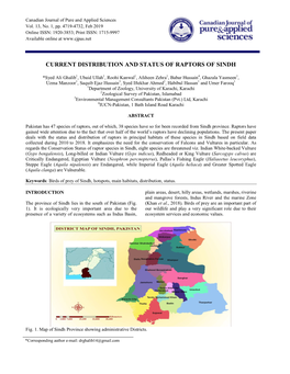 Current Distribution and Status of Raptors of Sindh