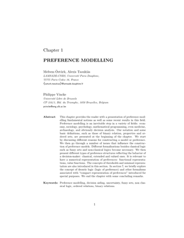 Chapter 1 PREFERENCE MODELLING