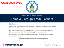Remove Foreign Trade Barriers