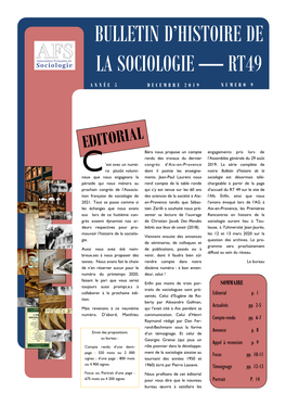 Bulletin D'histoire De La Sociologie — Rt49