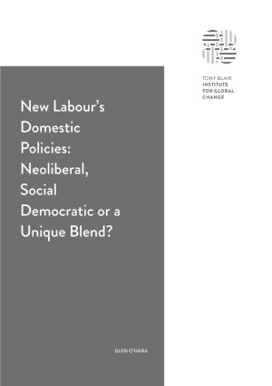 New Labour's Domestic Policies: Neoliberal, Social Democratic Or a Unique Blend? | Institute for Global Change