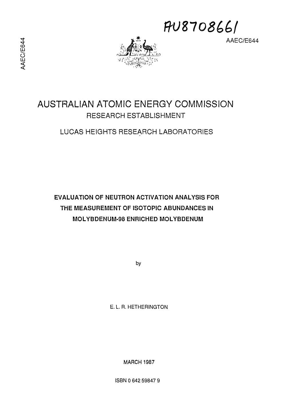 Australian Atomic Energy Commission Research Establishment