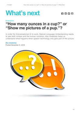 Or “Show Me Pictures of a Pup.”? | Whats Next