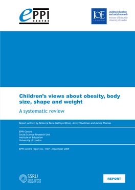 Children's Views About Obesity, Body Size, Shape and Weight