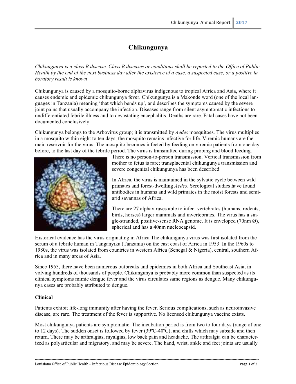 Chikungunya Annual Report 2017