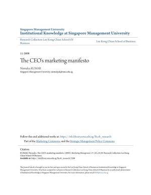 The CEO's Marketing Manifesto