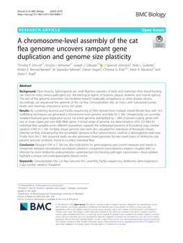 A Chromosome-Level Assembly of the Cat Flea Genome Uncovers Rampant Gene Duplication and Genome Size Plasticity Timothy P