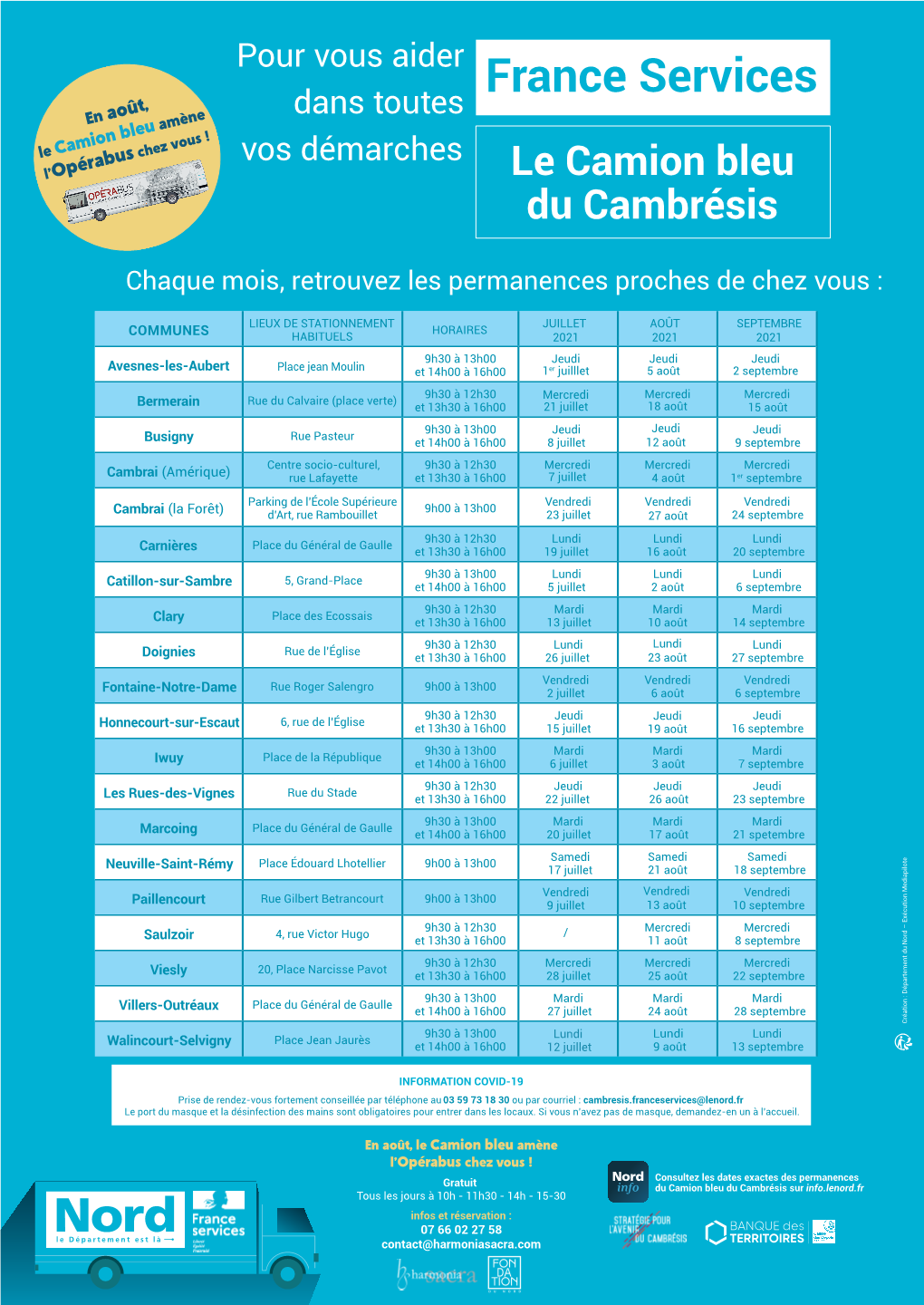 Cambresis.Franceservices@Lenord.Fr Le Port Du Masque Et La Désinfection Des Mains Sont Obligatoires Pour Entrer Dans Les Locaux