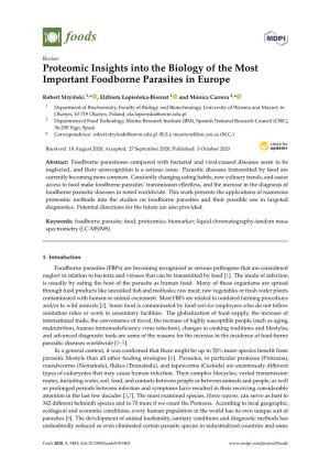 Proteomic Insights Into the Biology of the Most Important Foodborne Parasites in Europe