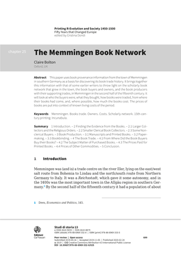 The Memmingen Book Network Claire Bolton Oxford, UK