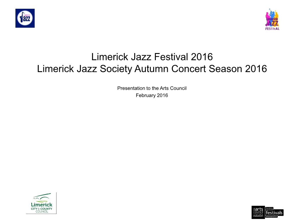 Limerick Jazz Festival 2016 Limerick Jazz Society Autumn Concert Season 2016