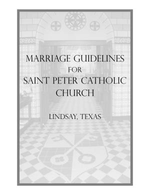 MARRIAGE Guidelines SAINT PETER CATHOLIC Church