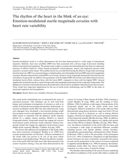 Emotion-Modulated Startle Magnitude Covaries with Heart Rate Variability