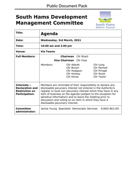 (Public Pack)Agenda Document For