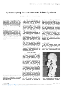 Hydranencephaly in Association with Roberts Syndrome