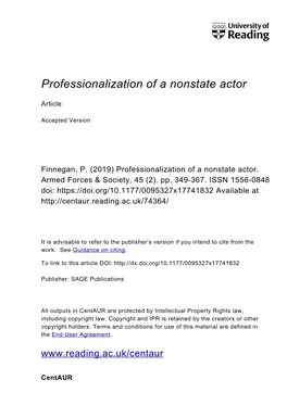 Professionalization of a Nonstate Actor