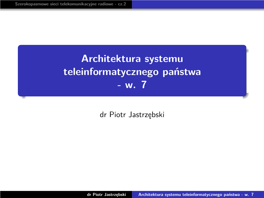 Architektura Systemu Teleinformatycznego Panstwa