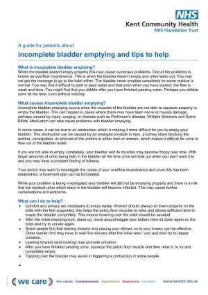 Incomplete Bladder Emptying and Tips to Help
