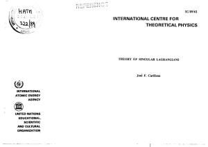 REFER Hivu:- IC/89/61 INTERNATIONAL CENTRE for THEORETICAL PHYSICS
