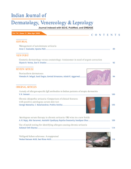 Indian Journal of Dermatology, Venereology & Leprology