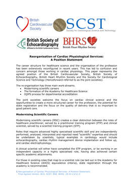 Reorganisation of Cardiac Physiological Services: a Position Statement
