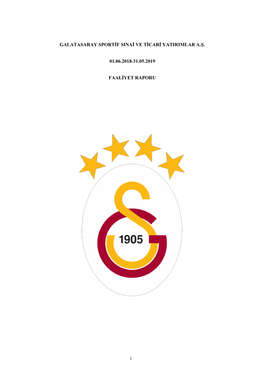 Galatasaray Sportif Sinai Ve Ticari Yatirimlar A.Ş. 01.06