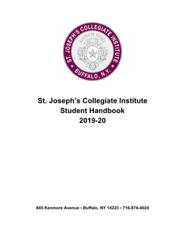St. Joseph's Collegiate Institute Student Handbook 2019-20