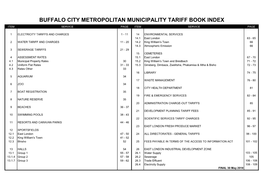 Buffalo City Metropolitan Municipality Tariff Book Index Item Service Page Item Service Page
