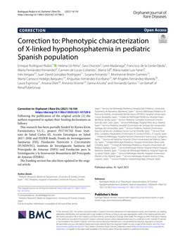Phenotypic Characterization of X-Linked Hypophosphatemia in Pediatric Spanish Population