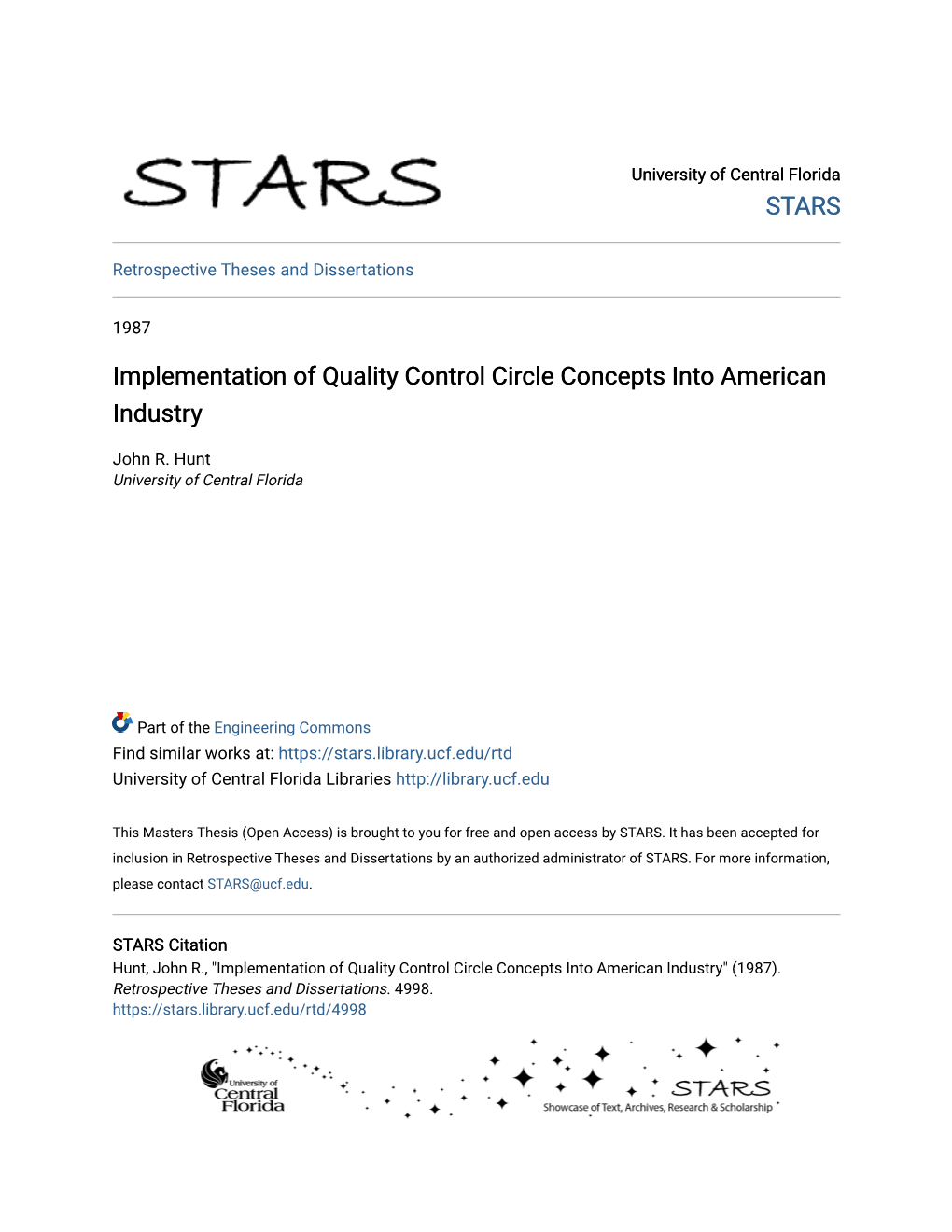Implementation of Quality Control Circle Concepts Into American Industry