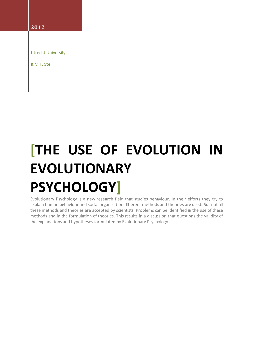 evolutionary psychology research papers