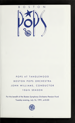 Boston Symphony Orchestra Concert Programs, Summer, 1991