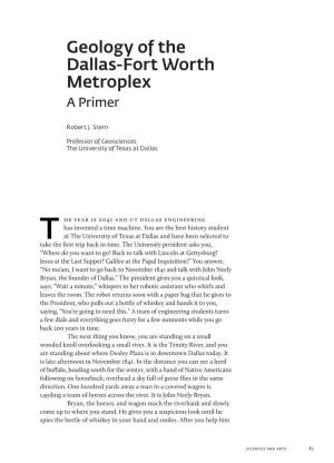 Geology of the Dallas-Fort Worth Metroplex a Primer