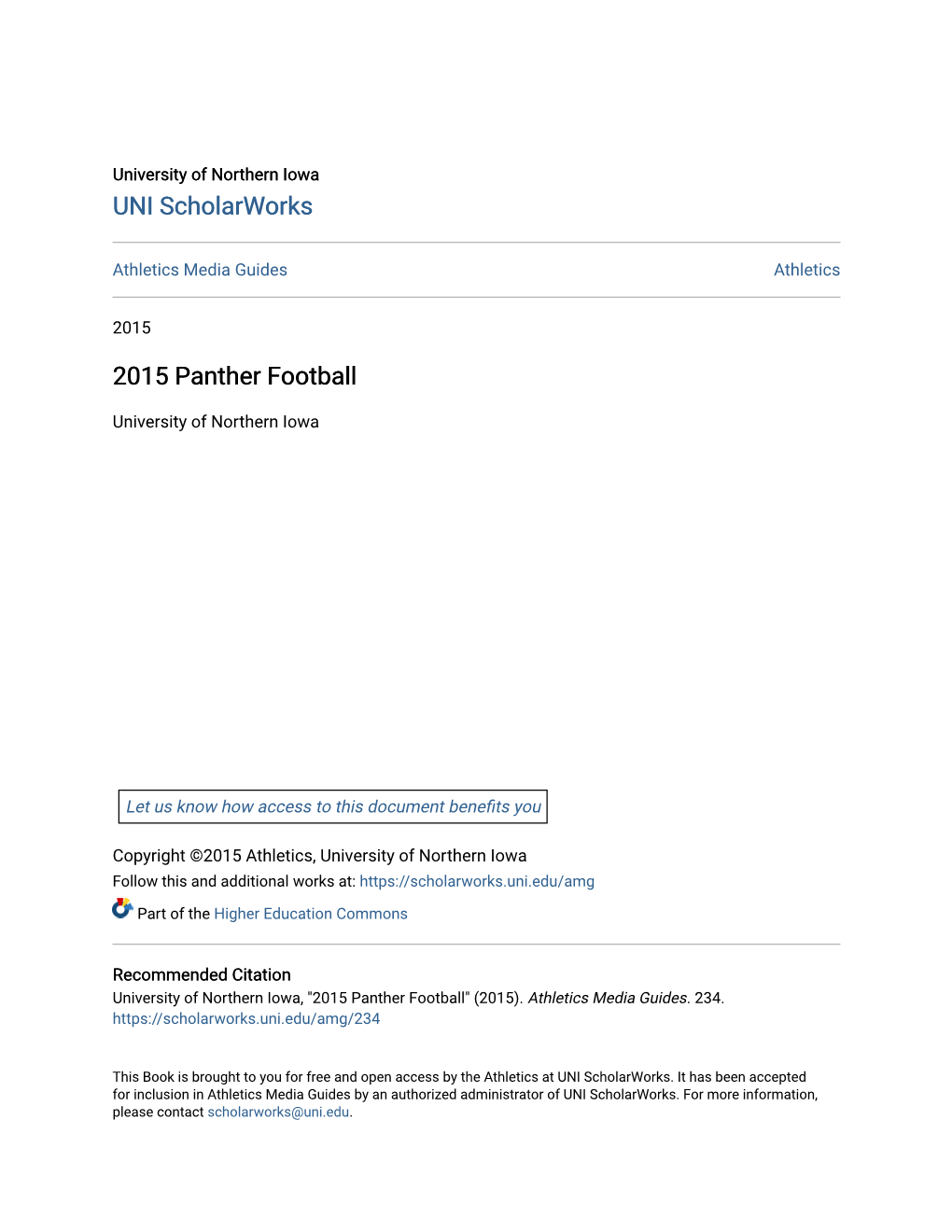 2015 Panther Football