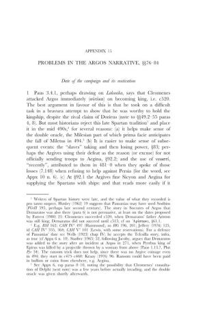 PROBLEMS in the ARGOS NARRATIVE, §§76–84 Date