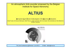 ALTIUS Is a Limb Sounder Spectrometer, Capable of a 0.5 Km Vertical Sampling