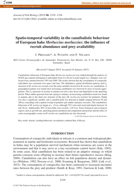 Spatio-Temporal Variability in the Cannibalistic Behaviour of European Hake Merluccius Merluccius: the Influence of Recruit Abundance and Prey Availability