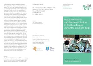 Peace Movements and Democratic Culture in Southern Europe During